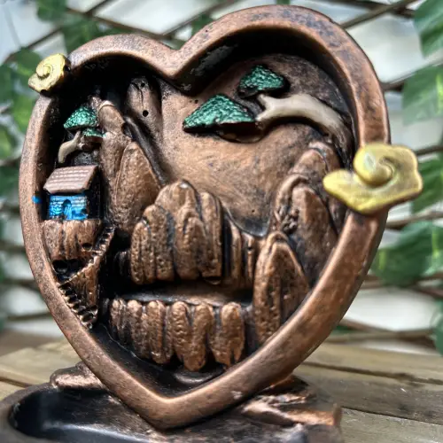 Kalp Pano Tütsülük Kahverengi