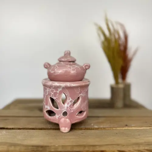 Küçük Çaydanlık Buhurdanlık Pembe Renk