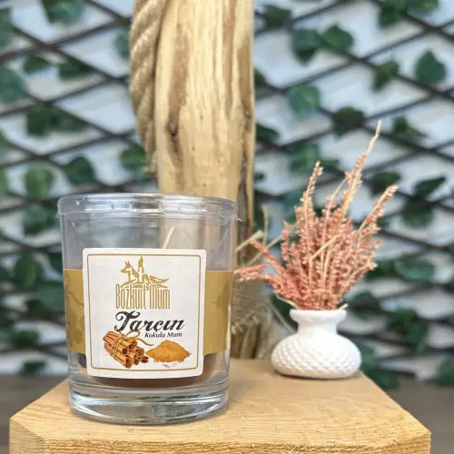 Tarçın Kokulu Cam Bardak Mum