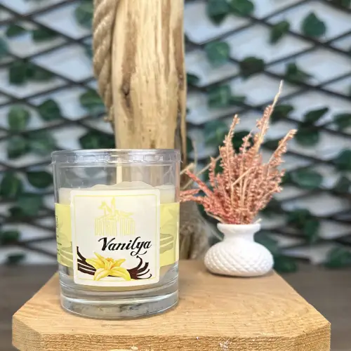Vanilya Kokulu Cam Bardak Mum