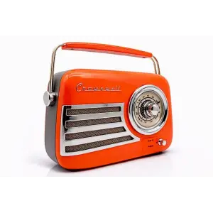 Retro Tasarımlı Bluetooth FM Radyo Mint Turuncu