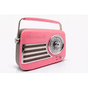 Retro Tasarımlı Bluetooth FM Radyo Mint Pembe