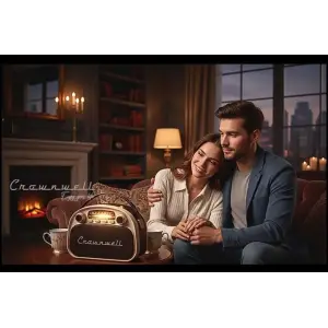 Crownwell Taşınabilir Bluetooth Retro Radyo Arizona Serisi Krem