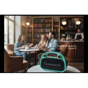Crownwell Taşınabilir Bluetooth Retro Radyo Arizona Serisi Turkuaz