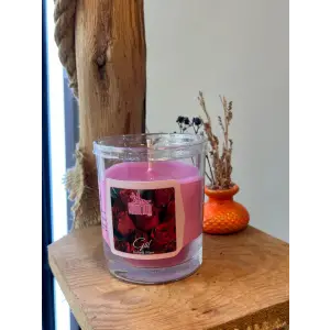 Gül Kokulu Cam Bardak Mum