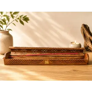 Ahşap Uzun Tütsü Kapaklı Hazne (51cm) Bahçe Tütsüsü