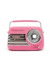Retro Tasarımlı Bluetooth FM Radyo Mint Pembe