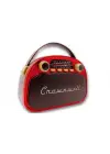 Crownwell Taşınabilir Bluetooth Retro Radyo Arizona Serisi (Metalik Kırmızı)