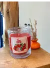 Çilek Kokulu Cam Bardak Mum