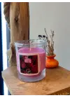 Gül Kokulu Cam Bardak Mum