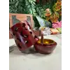 Seramik Dekoratif Oyma Desenli Bahurluk - Konik Tütsülük