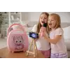 Retro Tasarımlı Bluetooth Karaoke Mikrofon ve Ahşap Tripodlu –Kedi Desenli