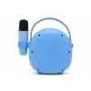 Retro Tasarımlı Bluetooth Karaoke Mikrofon ve Ahşap Tripodlu –Mavi