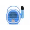 Retro Tasarımlı Bluetooth Karaoke Mikrofon ve Ahşap Tripodlu –Mavi