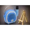 Retro Tasarımlı Bluetooth Karaoke Mikrofon ve Ahşap Tripodlu –Mavi