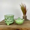 Küçük Çaydanlık Buhurdanlık Yeşil Renk