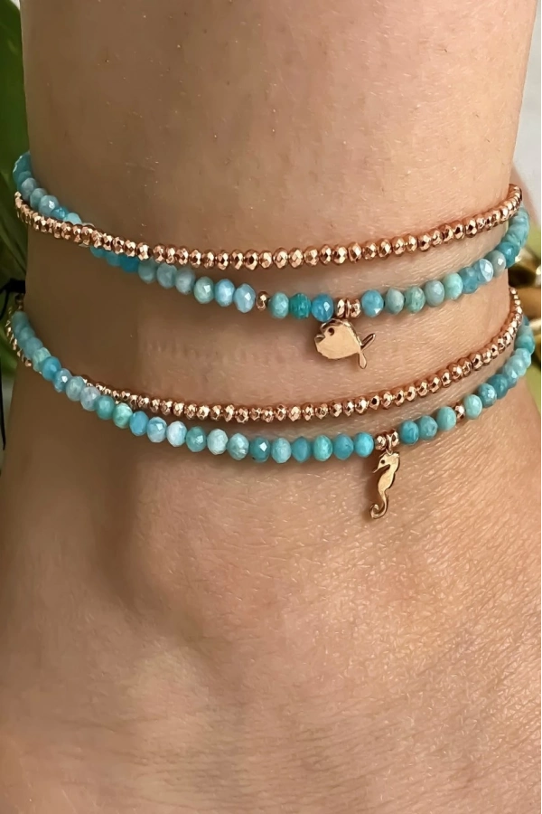 Amazonit Ve Hematit Taşlı Halhal