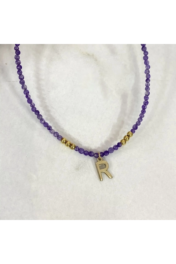 Ametist Harf Kolye
