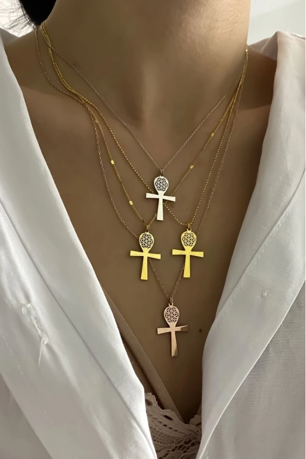 Ankh Yaşam Çiçeği Kolye