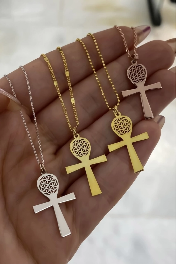 Ankh Yaşam Çiçeği Kolye