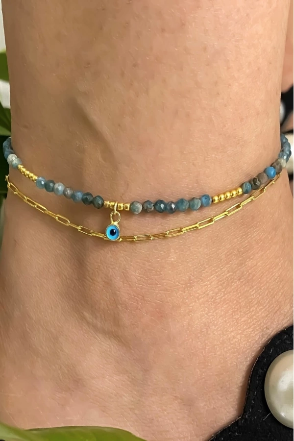 Apatit Taşlı Kendinden İkili Halhal