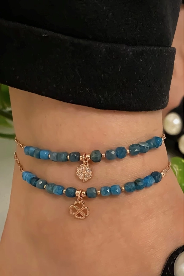 Apatit Taşlı Yonca Detaylı Halhal