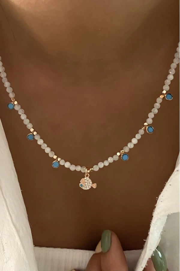 Ay Taşı Balık Kolye