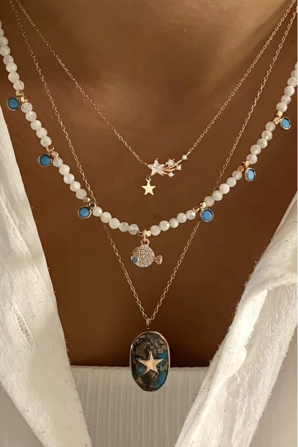 Ay Taşı Balık Kolye