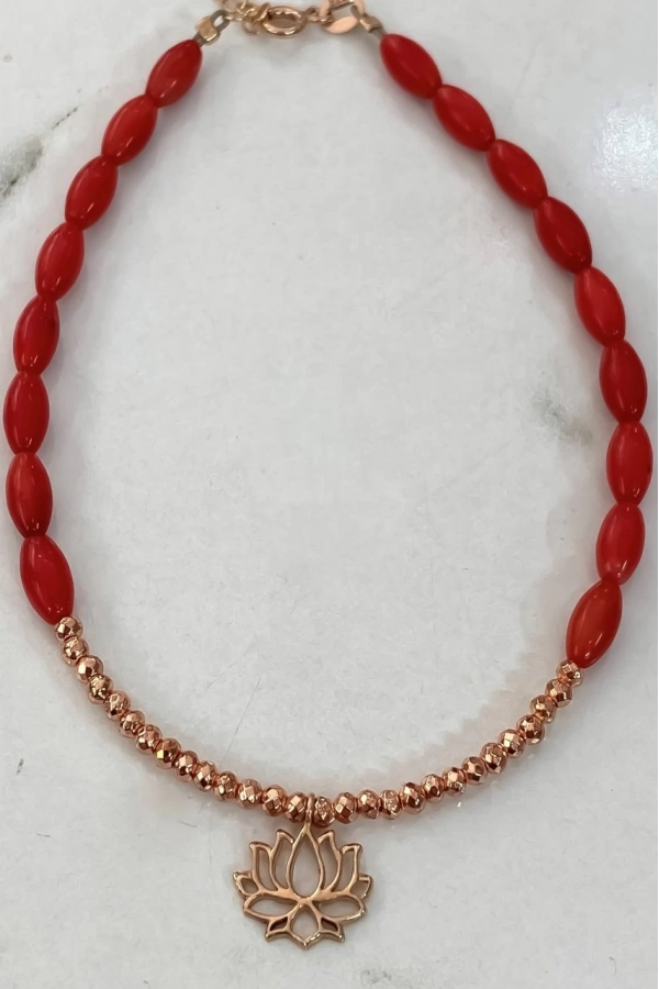 Badem Mercan Taşlı Halhal