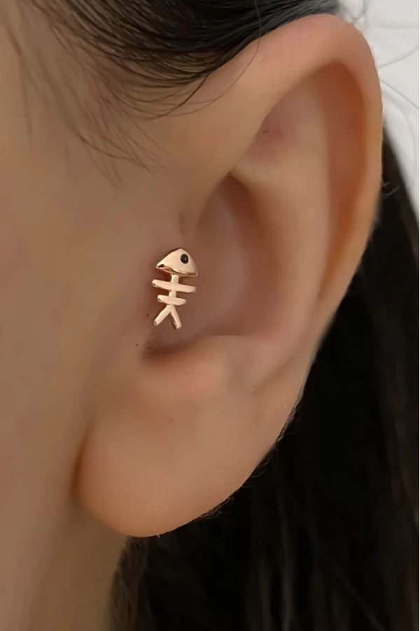Balık Kılçığı Piercing Küpe