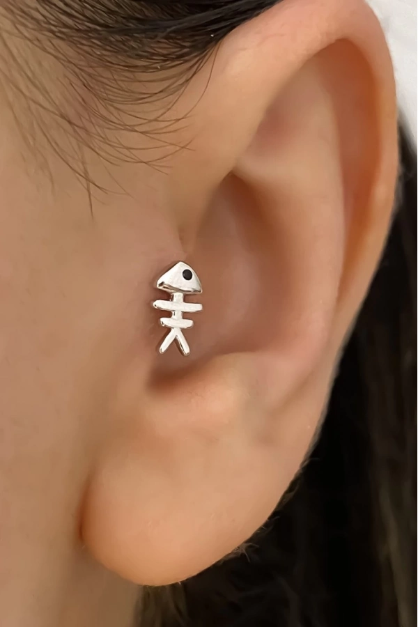 Balık Kılçığı Piercing Küpe