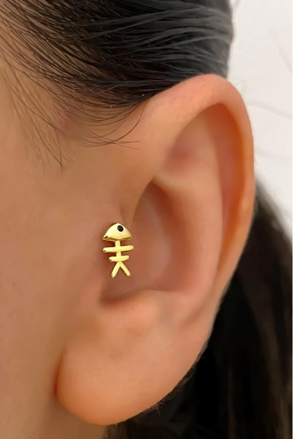Balık Kılçığı Piercing Küpe