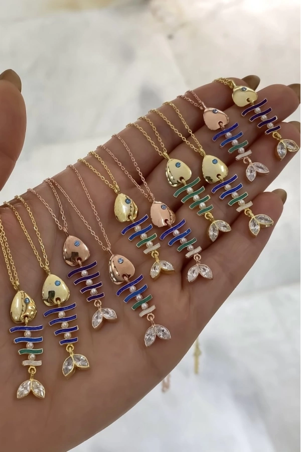 Balık Kılçıklı Kolye