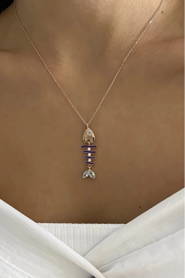 Balık Kılçıklı Kolye