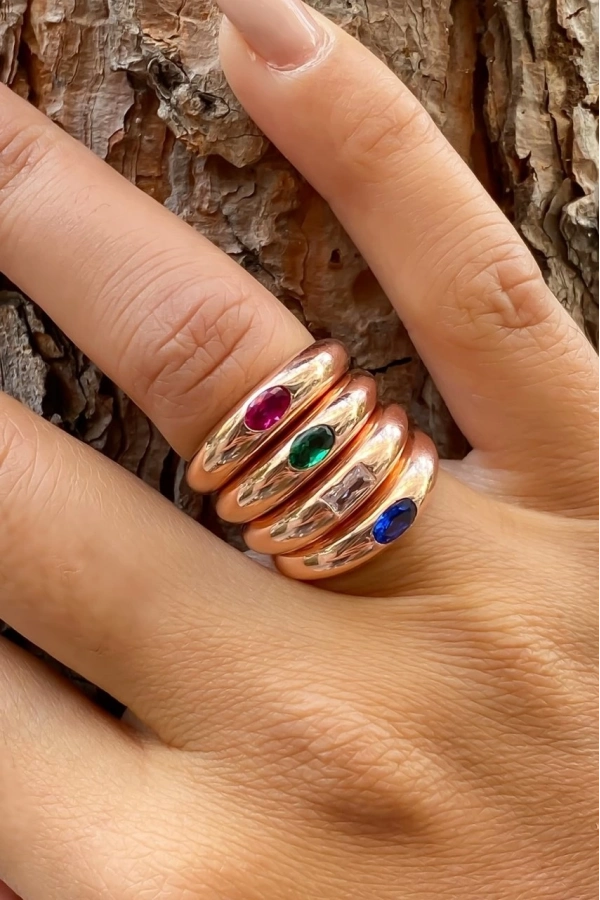 Bombeli Taşlı Yüzük