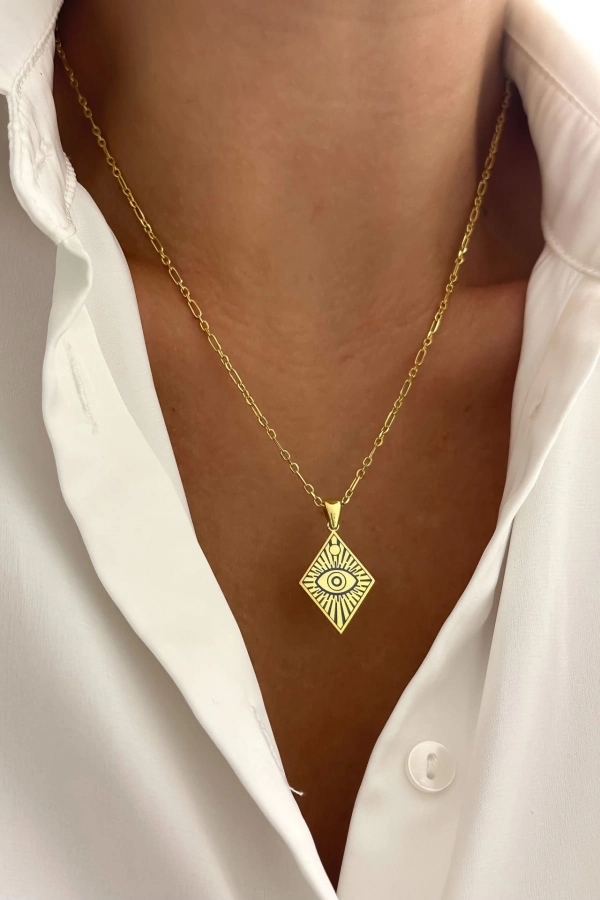 Büyük Boy Mineli Tılsım Kolye