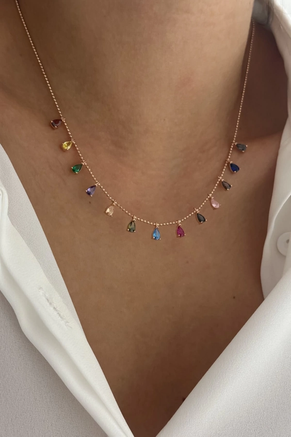 Damla Taş Detaylı Kolye