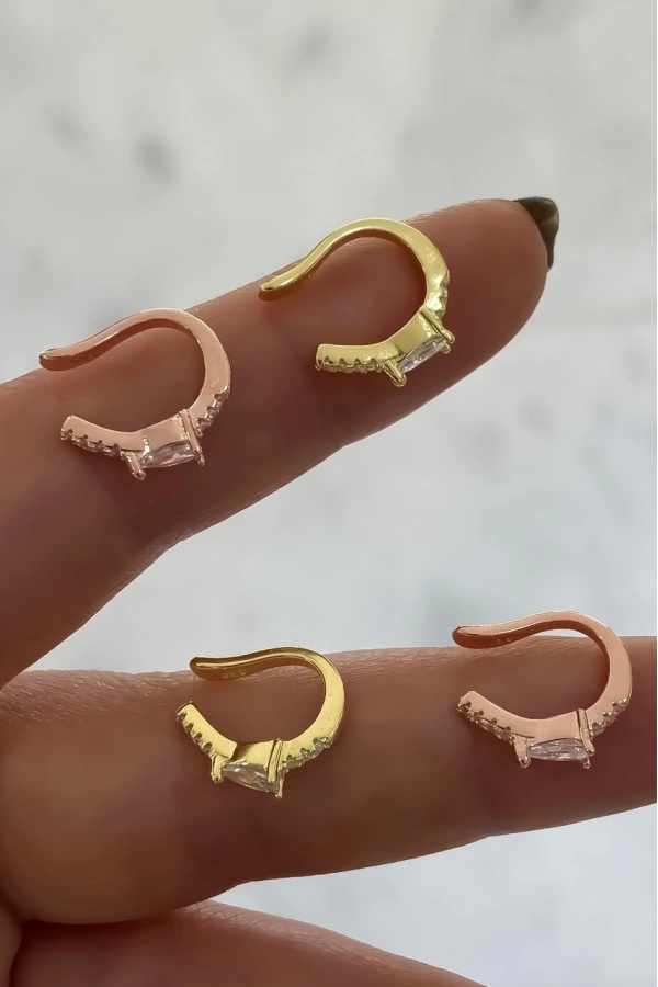 Damla Taşlı Earcuff Küpe