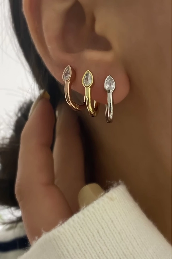 Damla Taşlı İthal Küpe