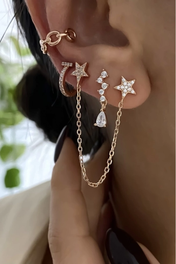 Damla Taşlı Minimal Küpe