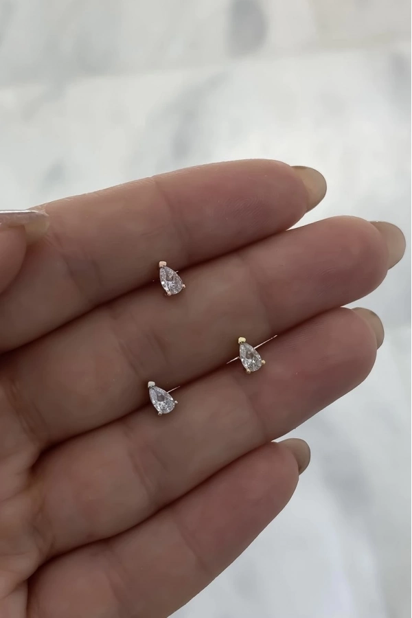 Damla Taşlı Piercing Küpe