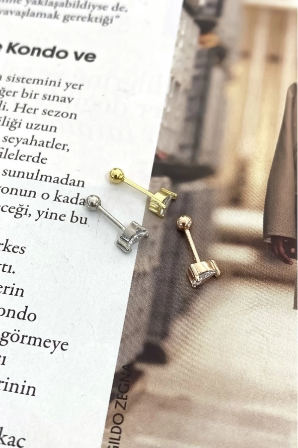 Damla Taşlı Piercing Küpe