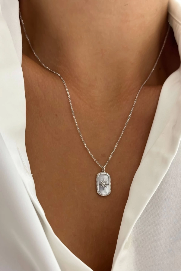 Dikdörtgen Kutup Yıldızı Kolye