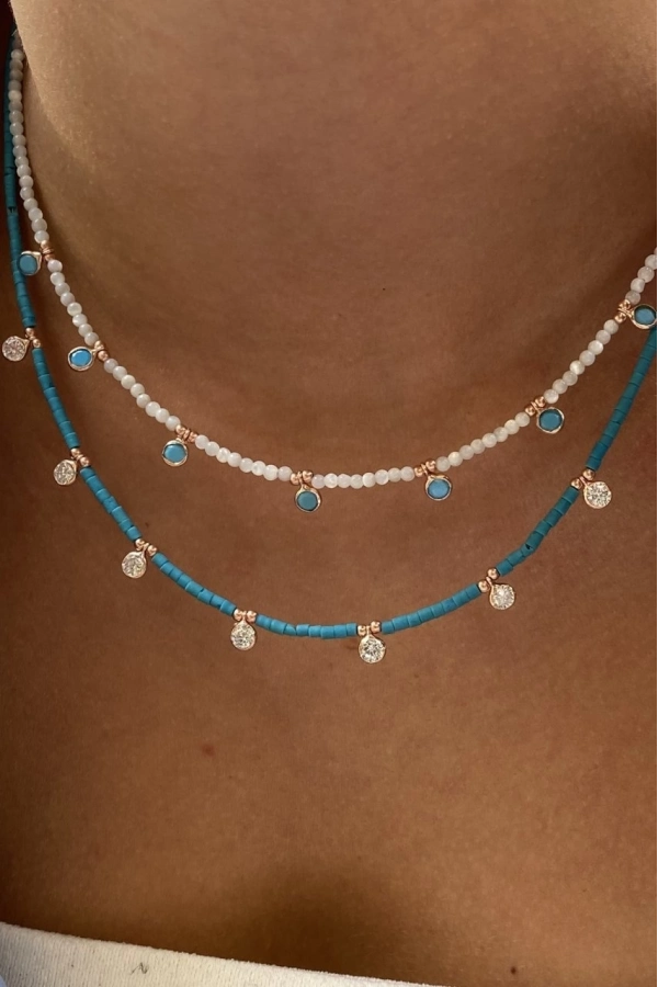 Doğal Taş Nohut Kolye