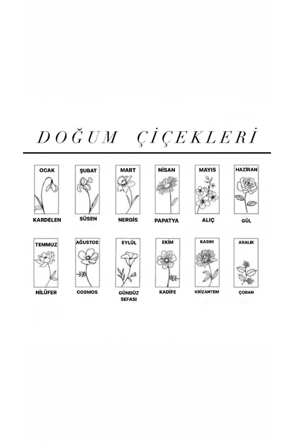 Doğum Çiçekli İsim Kolye