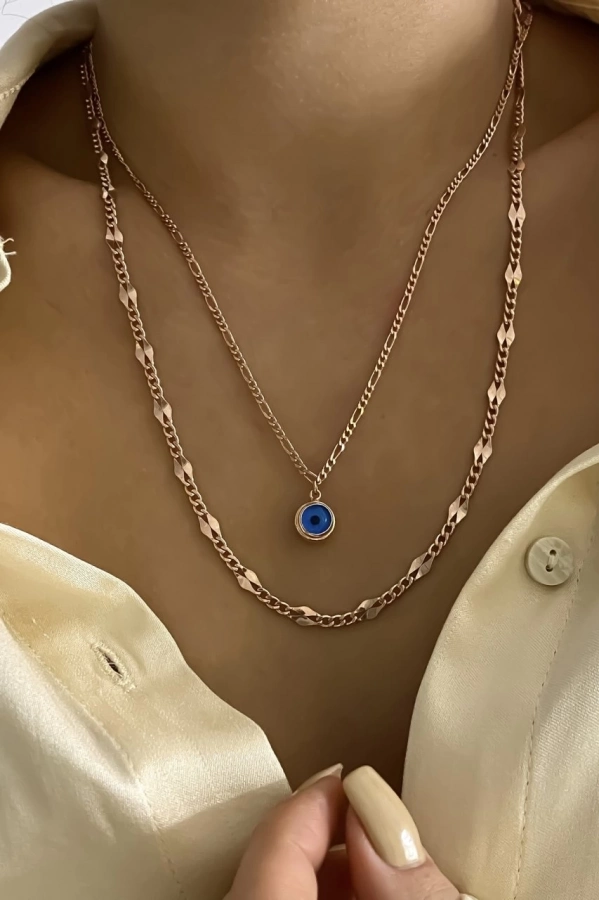 Figaro Zincirli Göz Kolye