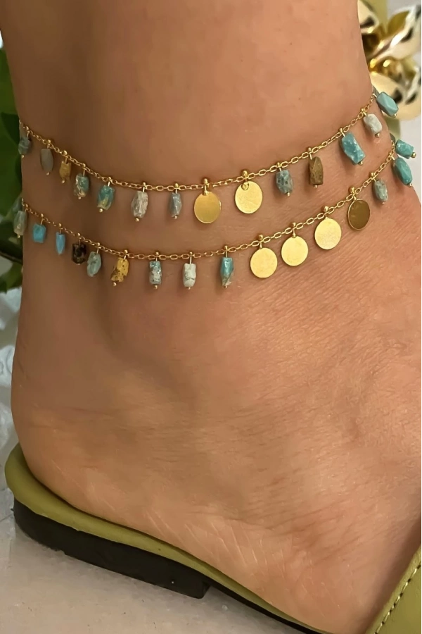 Firuze Taşlı Pullu Halhal