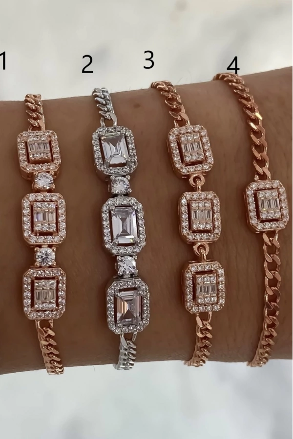 Gurmet Zincirli Baget Taşlı Bileklik