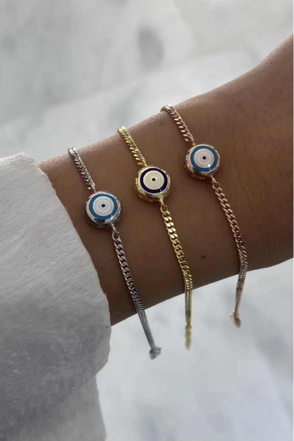 Gurmet Zincirli Mineli Göz Bileklik