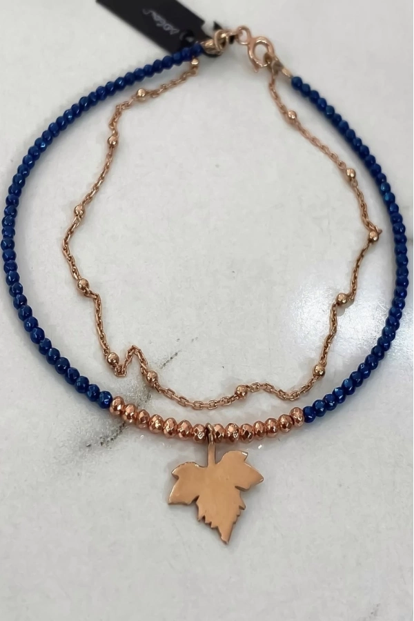 Hematit Taşlı Kendinden İkili Halhal